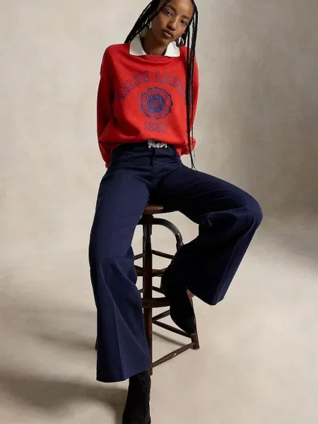 Polo Ralph Lauren bluza z bawełną czerwona