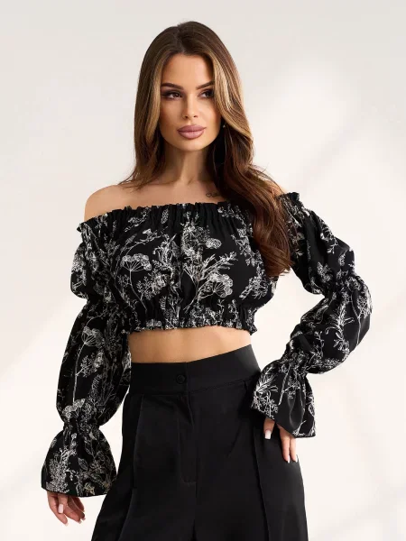 Топ ISSA Plus комбінований верх чорний