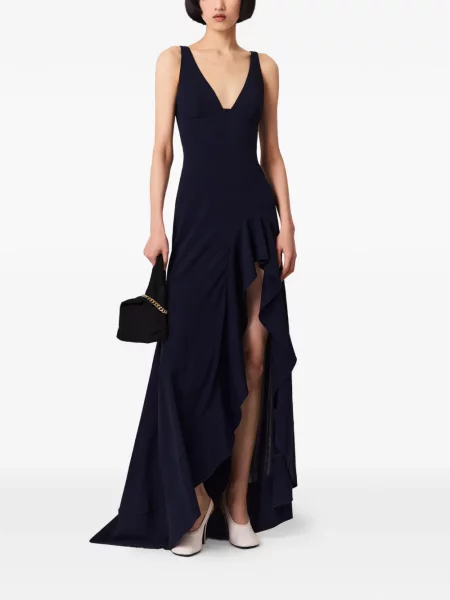 Rochie Stella Mccartney cu volane asimetrică albastru