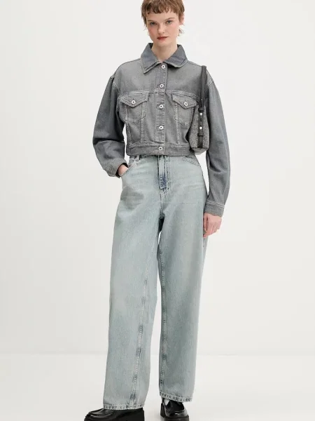 Джинсова куртка Hugo Blue Galatea_B демісезонна oversize синя