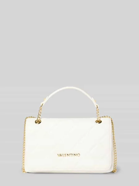 Lniana torebka crossbody Valentino Bags pikowana biała