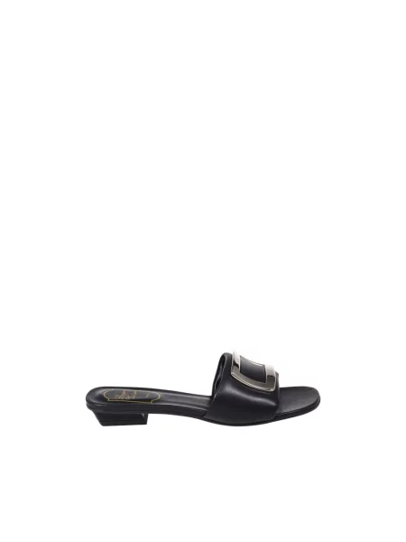 Klapki mules Roger Vivier skórzane czarne