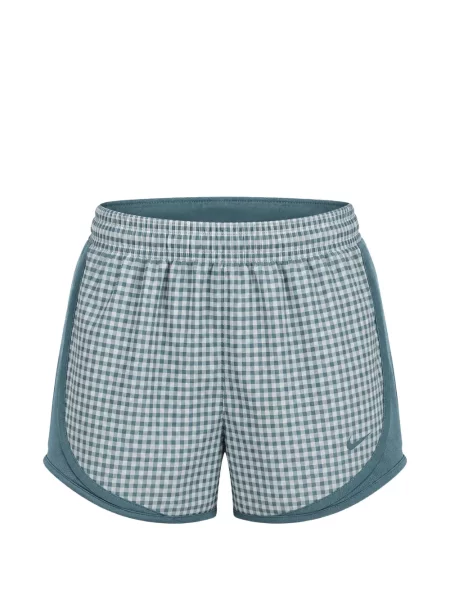 Pantaloni scurți Nike alergare cu talie înaltă în carouri albastru
