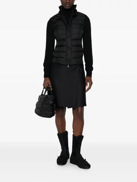 Плетено ватиран яке Moncler Grenoble черно