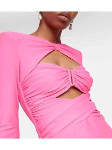Rochie midi Self-portrait din jerseu până la genunchi de costum roz
