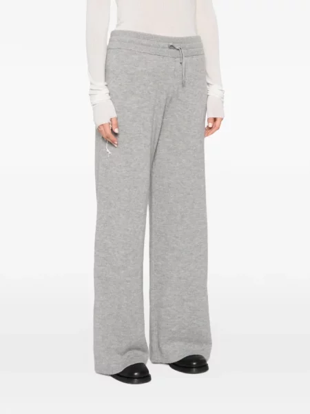 Pantaloni Autry cu broderie cu cordon gri