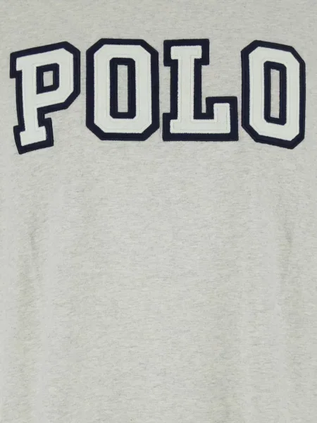 Lněné pruhované tričko Polo Ralph Lauren šedé