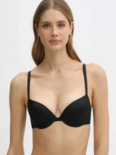 Сутиен Emporio Armani Underwear с изчистен дизайн черно