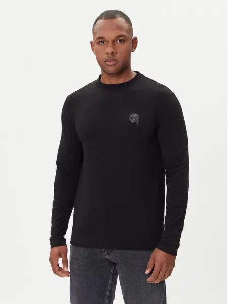 KARL LAGERFELD Majica z dolgimi rokavi črna