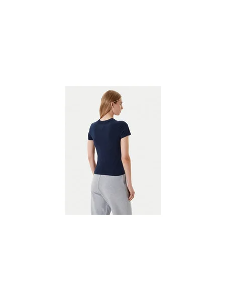 Tommy Jeans Póló Linear Slim Fit sötétkék