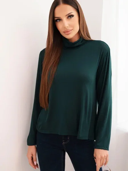 Bluză Kesi Włoski cu mâneci lungi lungă verde