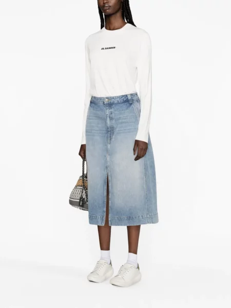 Raštuotas džemperis Jil Sander balta