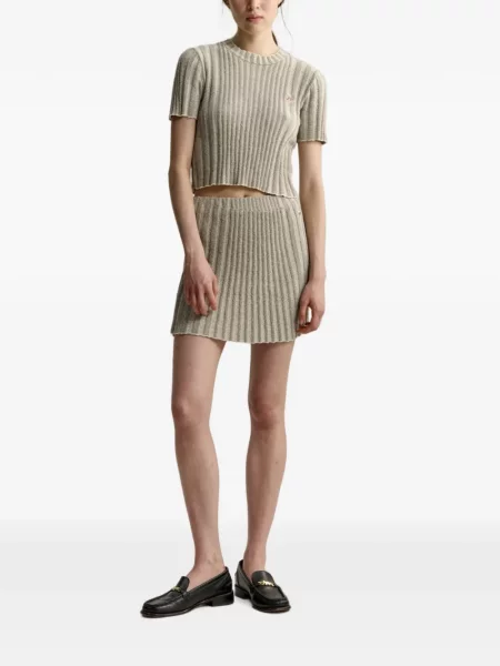 Fusta mini Maison Kitsune tricotate cu autograf