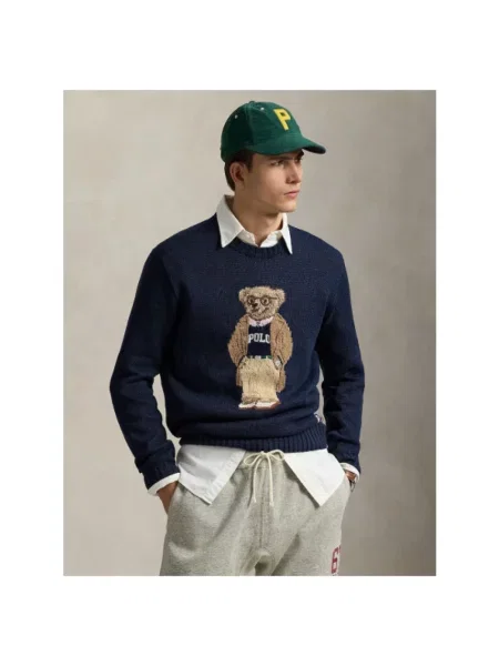 Sweter Polo Ralph Lauren żakardowy niebieski