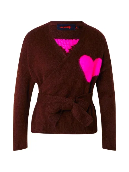 Miss goodlife Pulover Hearts maro / neon roz