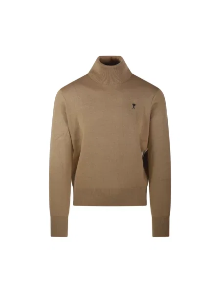 Golf Ami Paris wełniany brązowy