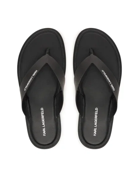 Șlapi Karl Lagerfeld din piele negru
