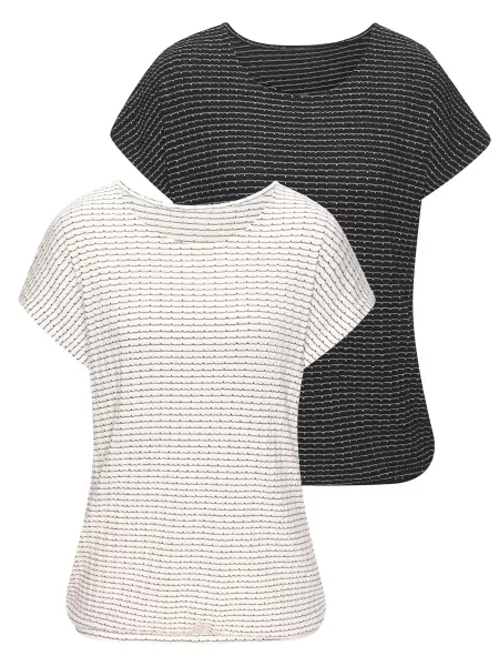 VIVANCE Majica črna / volneno bela