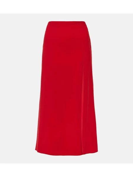 Fustă midi Karla Colletto până la genunchi roșu