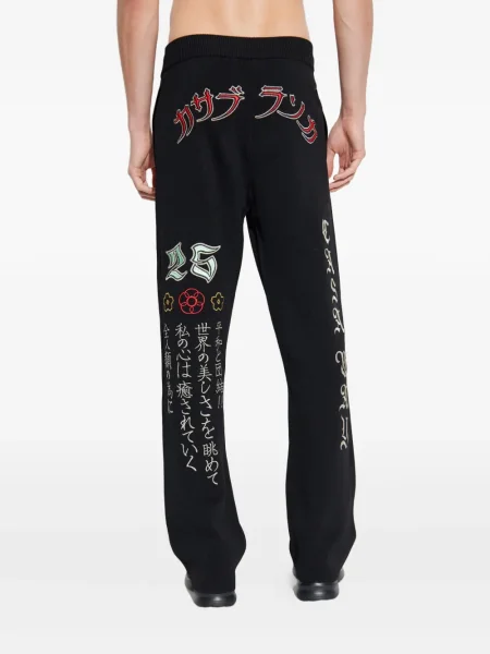 Pantaloni Casablanca cu broderie negru