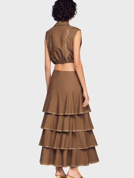 Топ Sandro коричневий