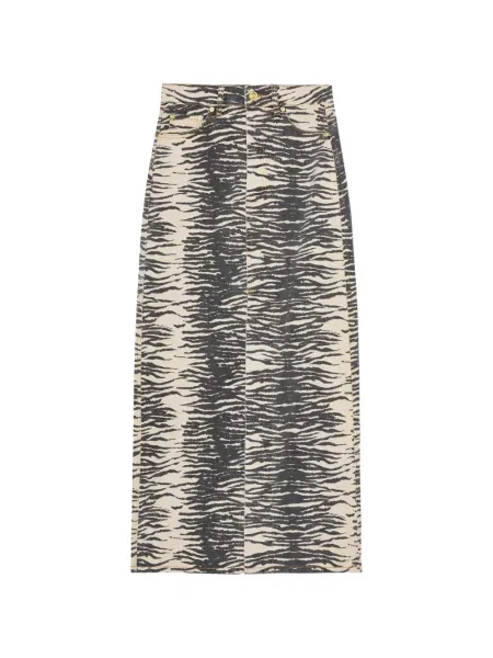 Maksi spódnica maxi Ganni z nadrukiem w zebrę