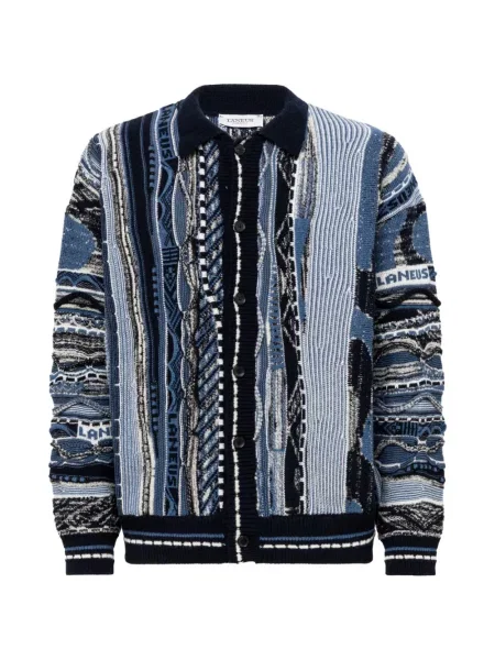 Cardigan Laneus tricotate albastru