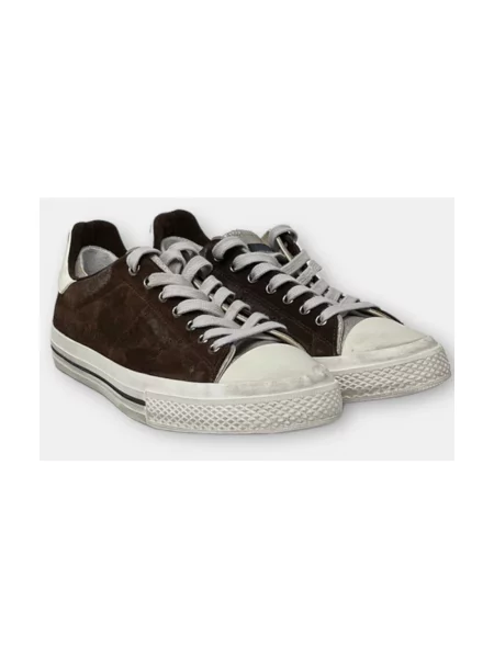 Sneakersy Hidnander skórzane brązowe