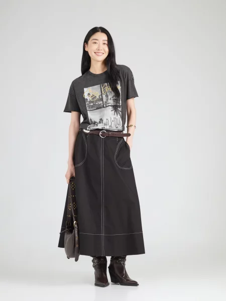 ONLY Tricou ONLLUCY galben deschis grafit gri