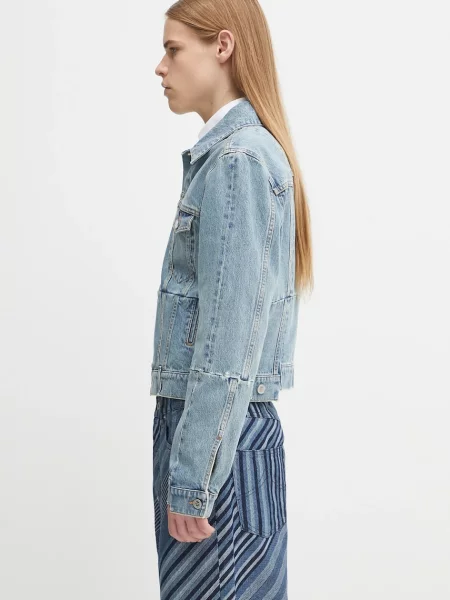 Τζιν μπουφάν VETEMENTS Cut-Up Fitted Denim μπλε