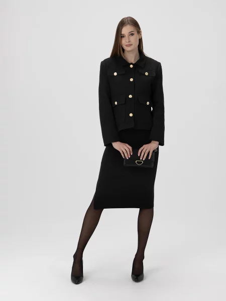 LAWA Спідниця міді Віскоза/нейлон чорний