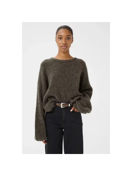 Sweter Gestuz wełniany brązowy