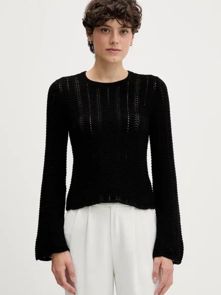 Bombažen pulover Sisley črna