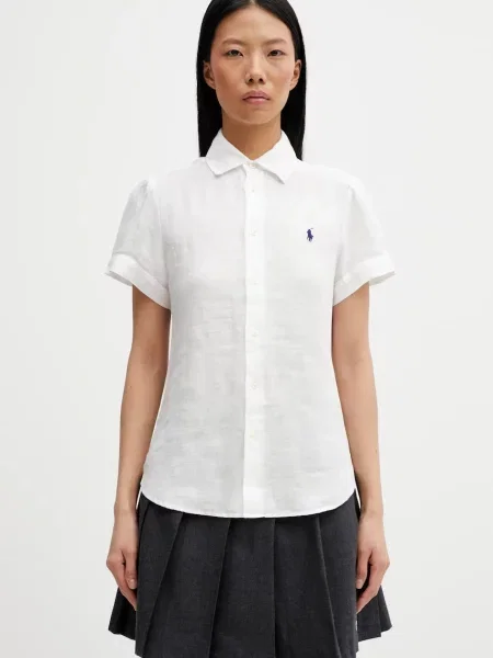 Polo Ralph Lauren cămașă de in PD LINEN alb