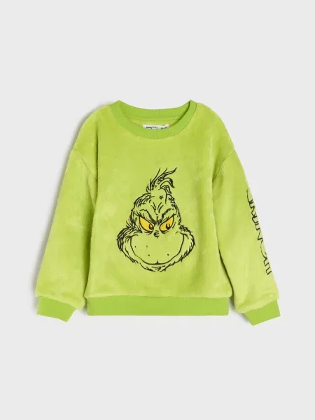 Sinsay Mikina typu crewneck Grinch zelená