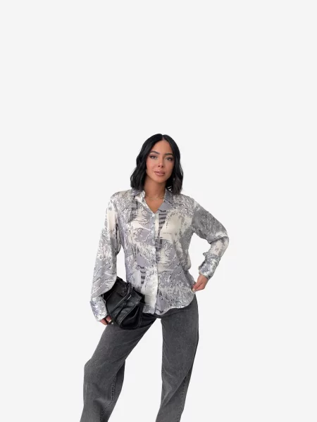 My fashion Tričko / šedá béžová