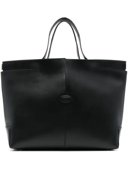 Geanta de piele Tod's din piele negru