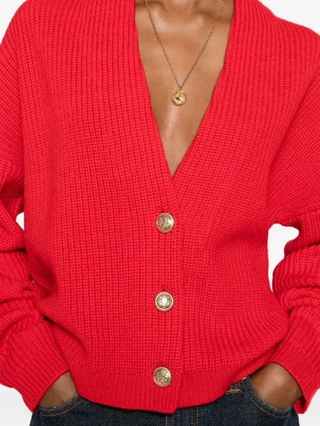 Cardigan Alice + Olivia cu decolteu în V roșu
