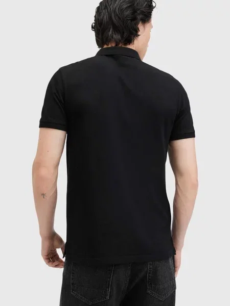Однотонное поло Allsaints черное