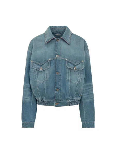 Kurtka jeansowa Versace niebieska