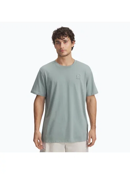 Koszulka koszykarska Under Armour Curry Heavyweight Trend Tee silica green/silica green zielona
