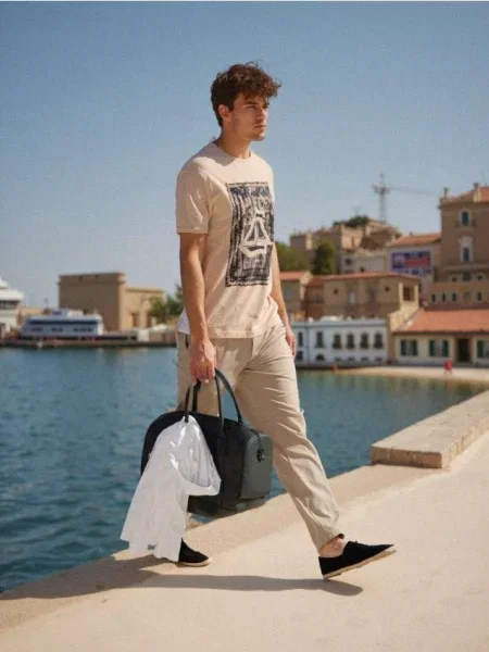 Sinsay Koszulka z nadrukiem beżowy