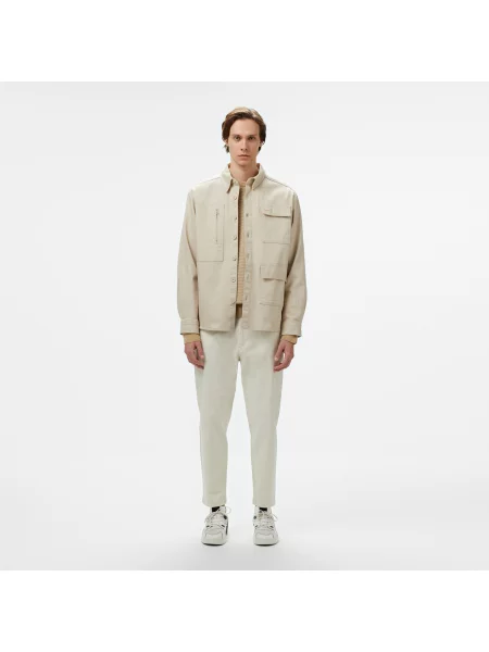 Lacoste Sweter Relaxed Fit beżowy