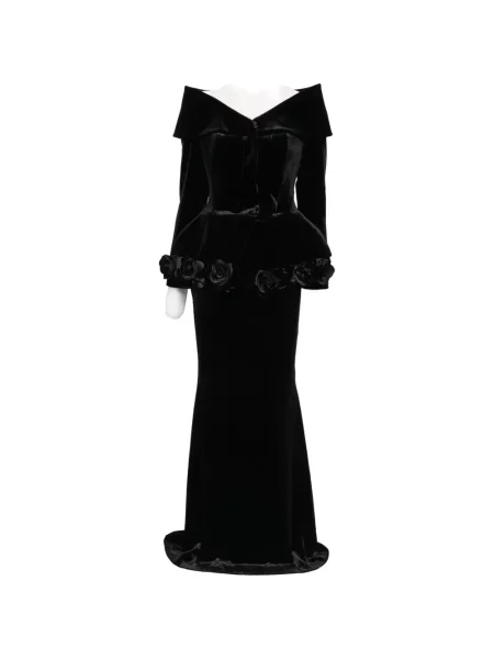 Top Adamaris cu model floral cu aplicații negru