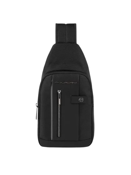 Torba crossbody Piquadro skórzana czarna