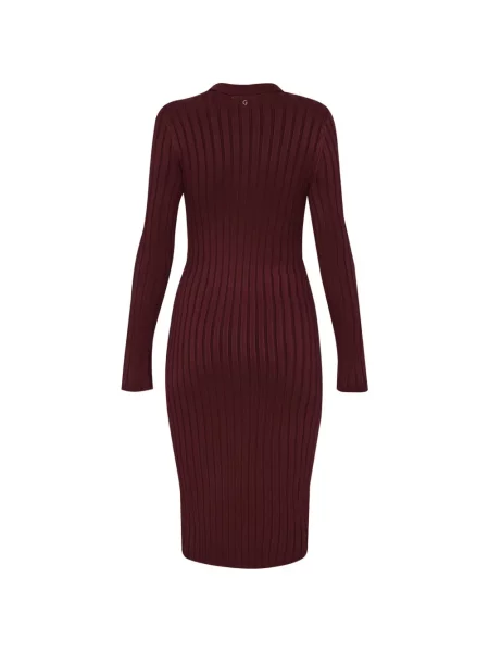 Rochie midi Guess tricotate maro