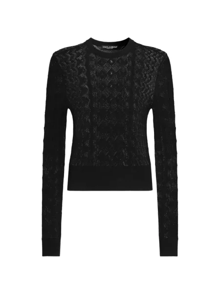 Pulover Dolce & Gabbana din dantelă negru