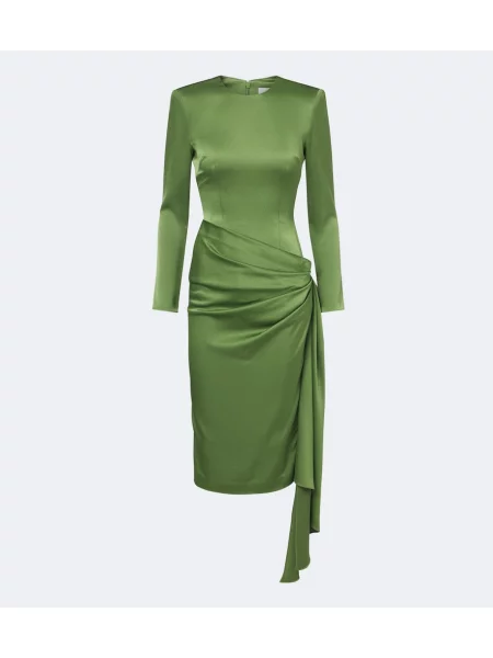 Rochie midi Alex Perry din satin drapată verde