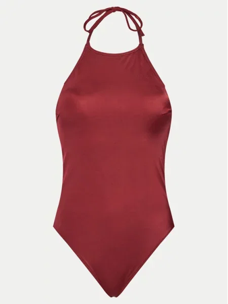 Jednodílné plavky Calvin Klein High Neck RP plum gaze
