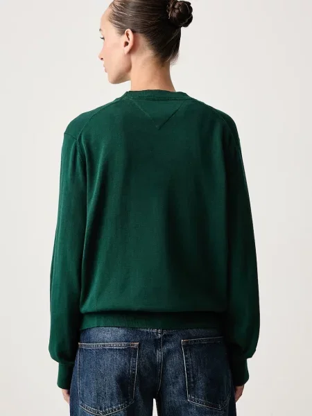 Tommy Jeans Sweter Essential ciemny zielony